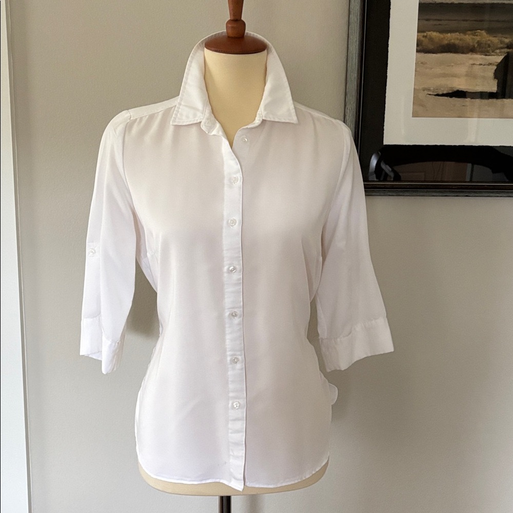 FDJ White Button-Up Blouse